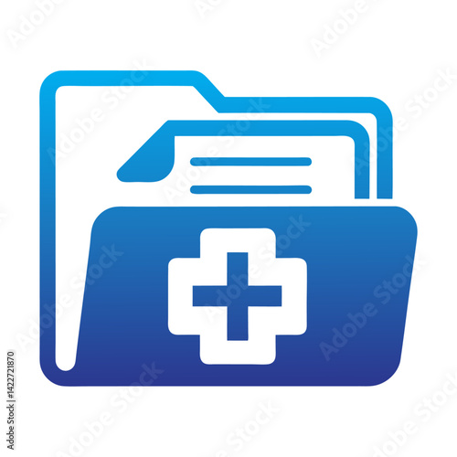 A medical file with cross icon