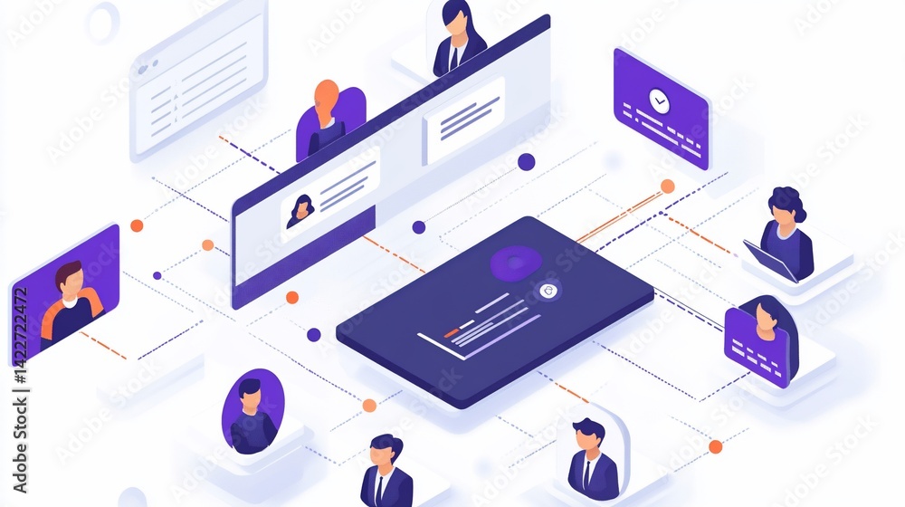 Fototapeta premium Global Network Collaboration: Visualizing Seamless Teamwork and Communication