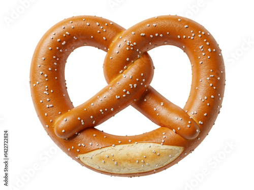Salty baked pretzel snack png on transparent background