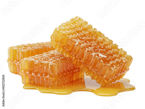 Natural honeycomb sweet honey png on transparent background