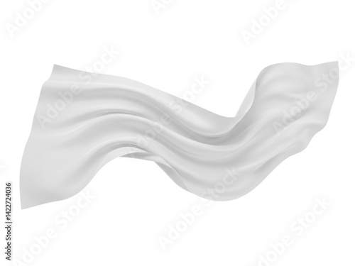 White flowing fabric drape png on transparent background