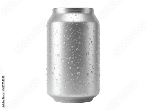 Aluminum soda can mockup png on transparent background