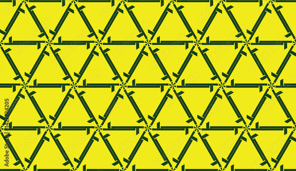 Decorative pattern with triangles style. Vector illustration. For fashion print, scrapbooking page, flyer design. Yellow green color. Seamless Decorative pattern with triangles style. Vector illustration. For fashion print, scrapbooking page, flyer design. Yellow green color. Seamless