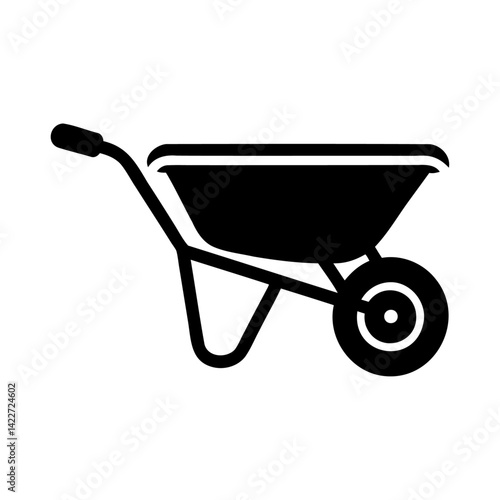 Wheelbarrow icon - simple flat design