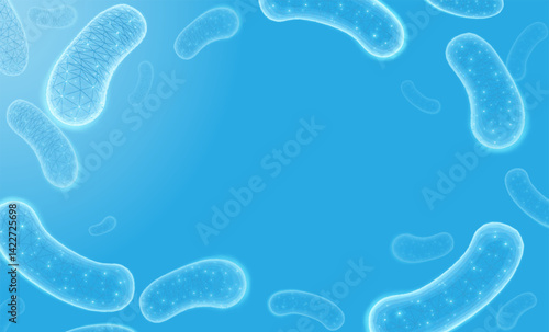 3d probiotic bacteria. Microbiome flora, lactobacillus acidophilus
