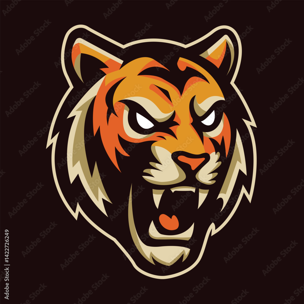 Fototapeta premium Tiger Mascot Vector Logo