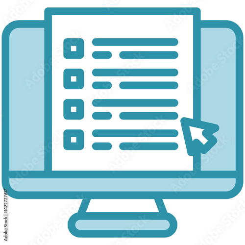 Digital Filing mini illustration dual tone blue color icon, use for taxation, economy, business, finance, UI, UX kit, app and web development, digital or print.