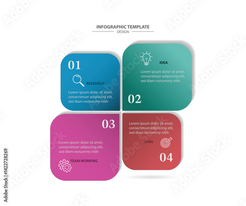 4 step or option infographic template design vector for business company and presentation 
