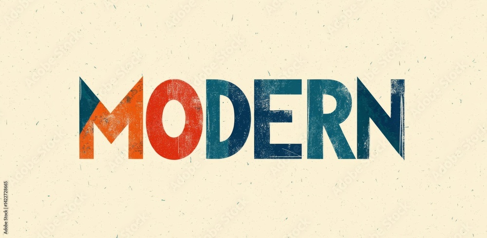 Fototapeta premium Vector-textured, hand-drawn typography of