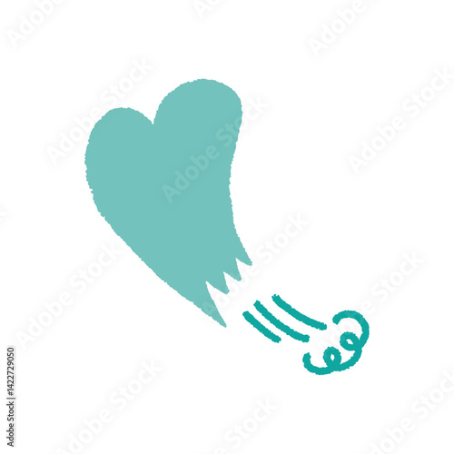 心が燃え尽きてしまった様子を表すイラスト　ハート　手書き