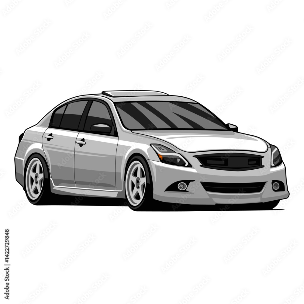 Obraz premium sedan city car vector illustration
