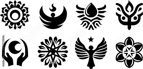 sketch vector illustration silhouette design collection ornament decoration icon logo symbol mascot religious and cultural religion ethnic abstract modern  
