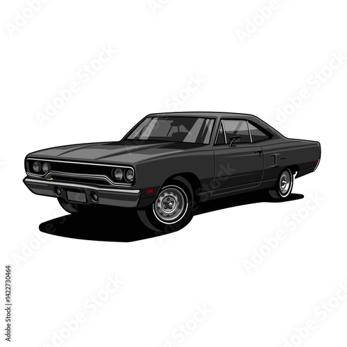 retro muscle car race illustration