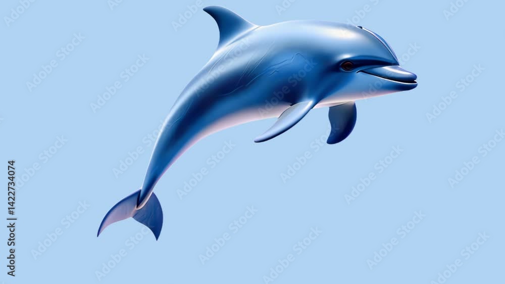 Blue dolphin animation isolated asset, transparent 4K video, alpha channel, ProRes 4444 Blue dolphin animation isolated asset, transparent 4K video, alpha channel, ProRes 4444
