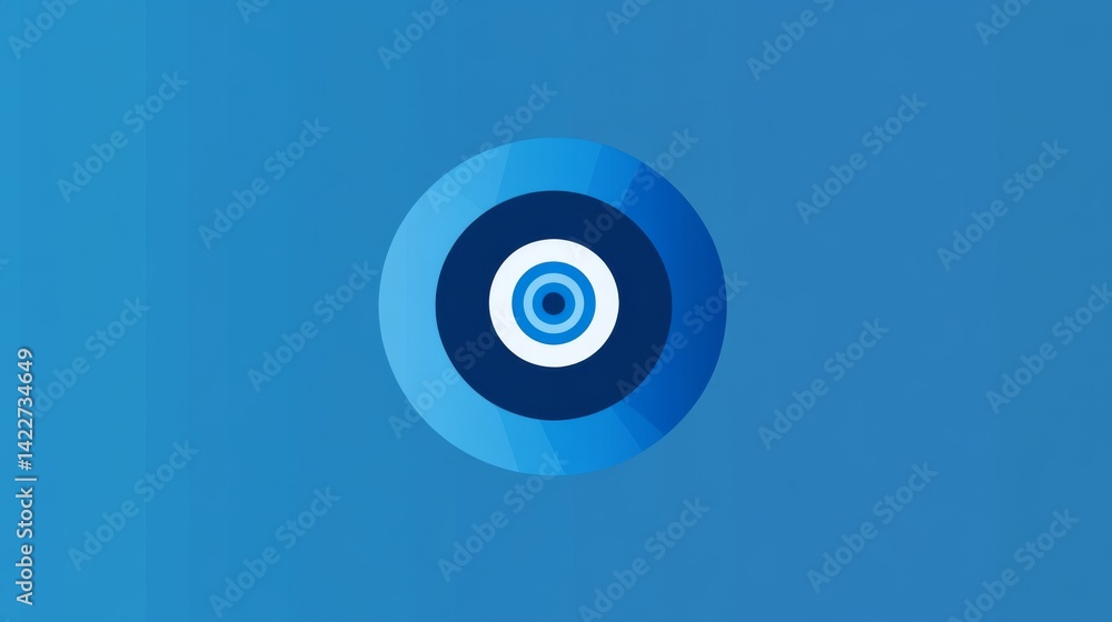 Minimalist blue and white logo design with clean circular symbol