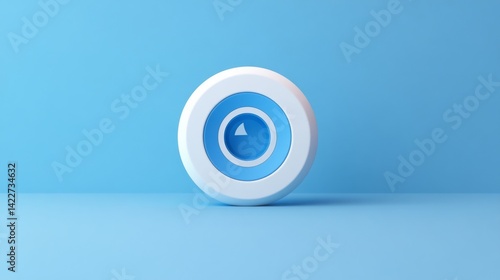 Minimalist blue and white logo design with clean circular symbol