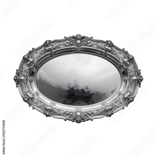 stunning oval silver platter featuring intricate raised patterns, perfect for elegant dining occasions