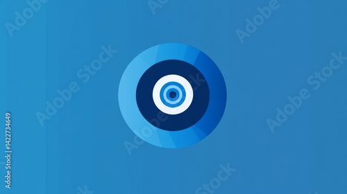 Obraz na płótnie Minimalist blue and white logo design with clean circular symbol w salonie