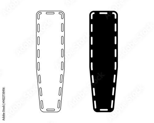top view spinal board icon set
