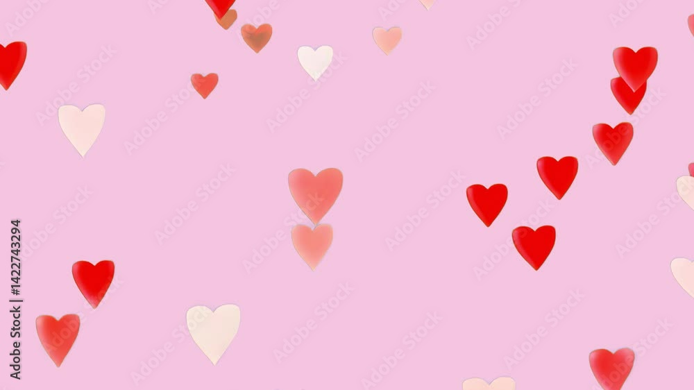 Floating red and pink hearts animated overlay, transparent 4K video, alpha channel, ProRes 4444 Floating red and pink hearts animated overlay, transparent 4K video, alpha channel, ProRes 4444