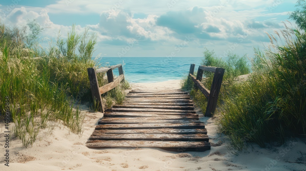 Obraz premium Beach pathway coastal scene