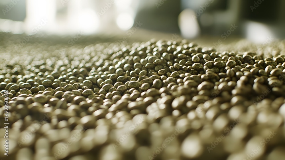 Obraz premium Massive Pile of Hemp Seeds Close Up Industrial Agriculture