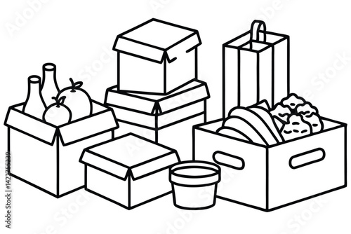 Donate food box to help families in need