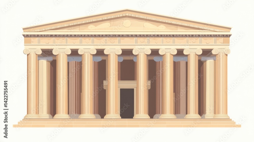 Fototapeta premium Lincoln Memorial Illustration with Pastel Colors