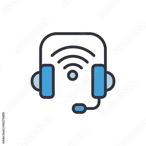 Live broadcast colored icons, minimalist vector illustration ,simple transparent graphic element .Isolated on white background