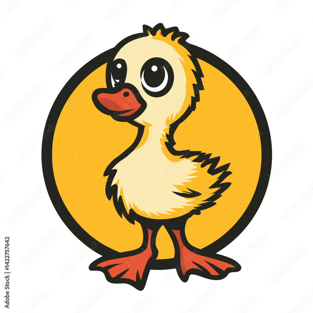 Fototapeta premium cartoon chicken with a sign