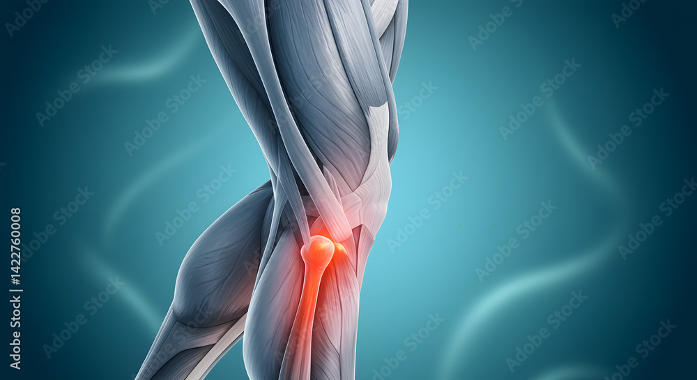 Fototapeta premium A super realistic digital pic of a human leg showing off the muscles and bones