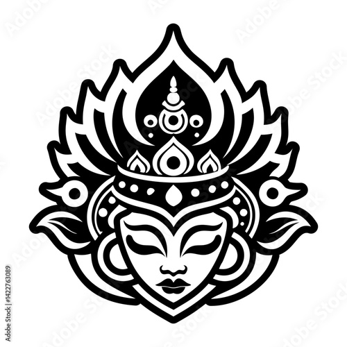A glyph style icon of bodhisattva symbol