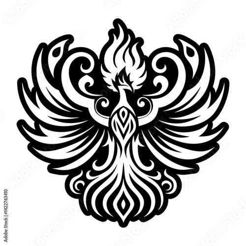 A filled style icon of firebird symbol