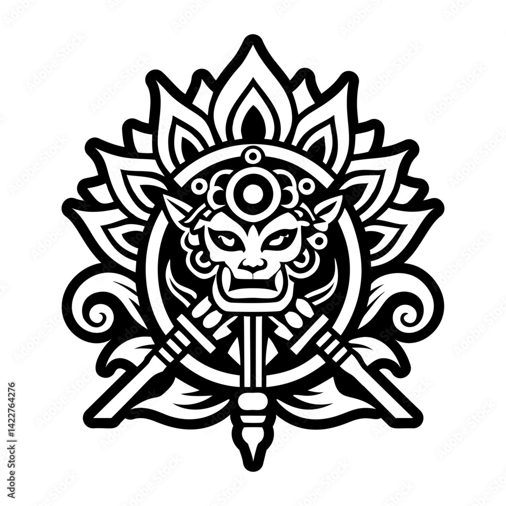 Obraz premium A solid style icon of shaman tattoo