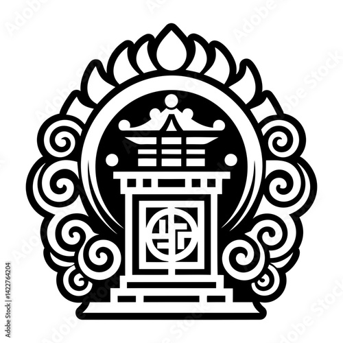 A glyph style icon of enlightenment symbol tattoo