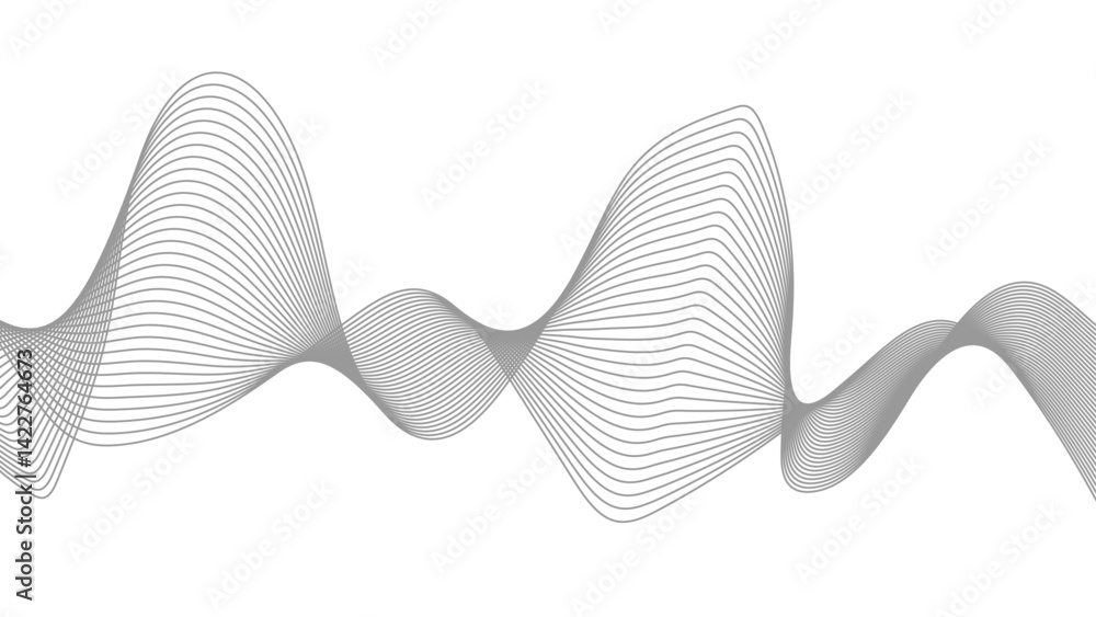 Abstract template background with wave design. Black wave with lines created using blend tool. Vector Illustration.
Abstract template background with wave design. Black wave with lines created using blend tool. Vector Illustration.