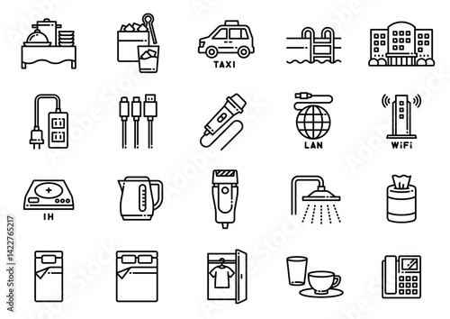 ホテルアメニティアイコン04　Hotel Amenities icons