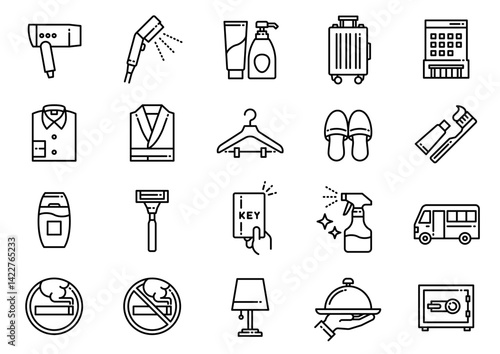 ホテルアメニティアイコン10　Hotel Amenities icons