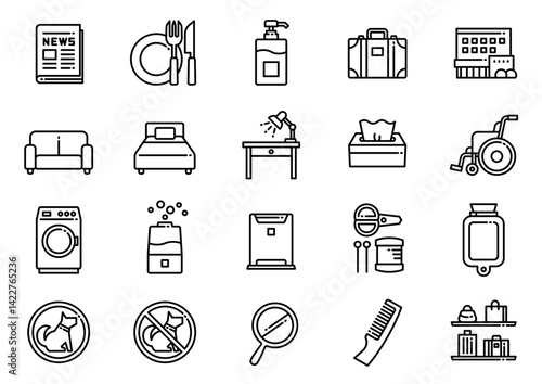 ホテルアメニティアイコン07　Hotel Amenities icons
