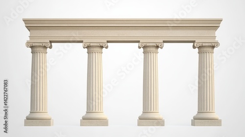 Elegant Lincoln Memorial Columns on White Background