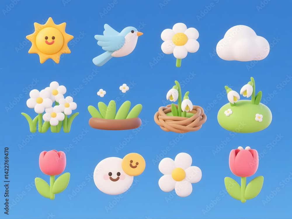 Obraz premium set of easter eggs