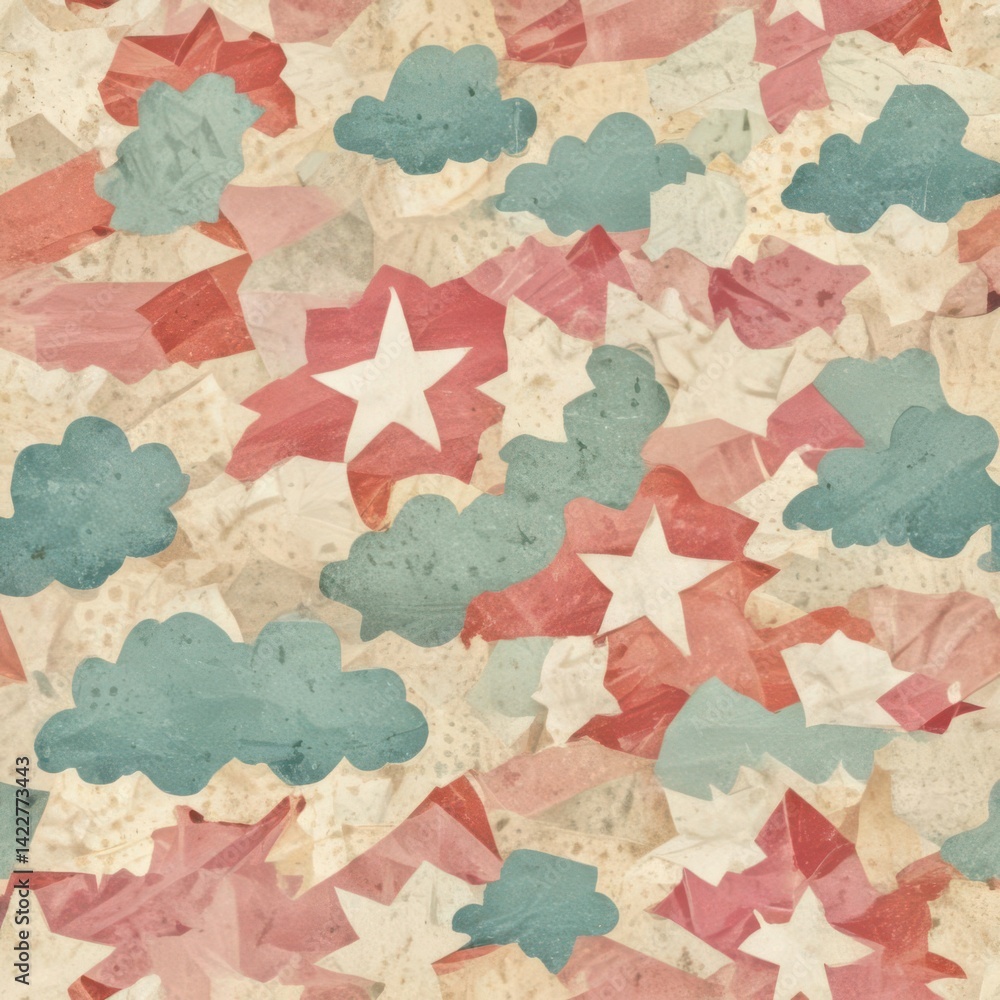 Fototapeta premium seamless pattern with stars, vintage background with stars, grunge background with stars