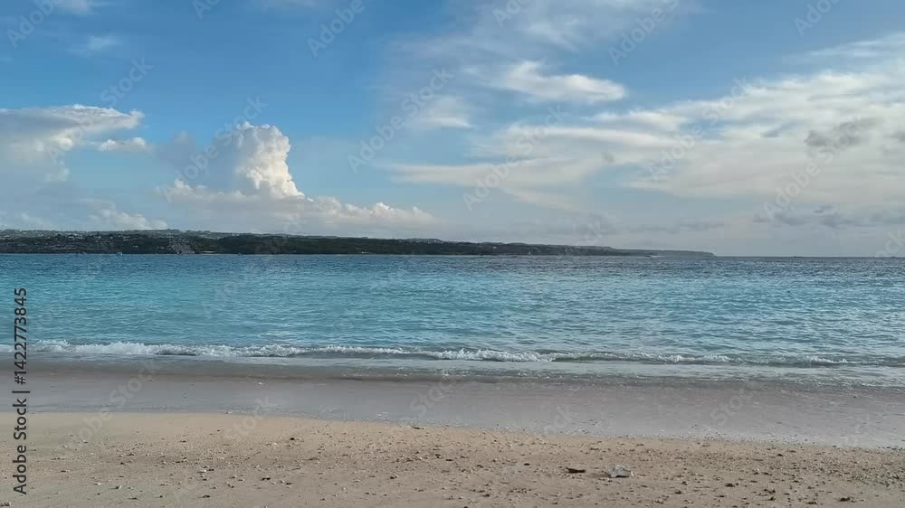 Serene Coastal Scene: Island, Ocean, and Beach Serene Coastal Scene: Island, Ocean, and Beach