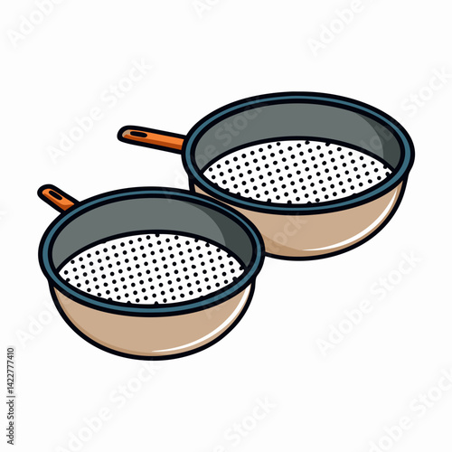 sieve white background vector art illustration