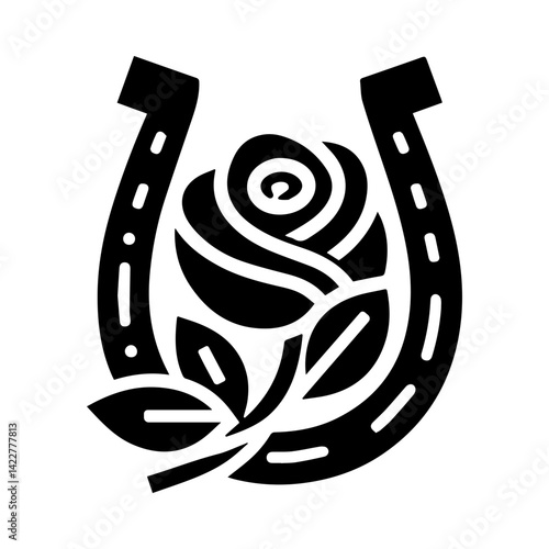 Horse racing event logo icon with transparent background