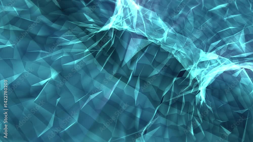 Blue plexus lines and dots connection motion. Digital technology, network connection futuristic visualization. 