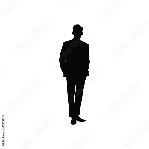 silhouette of a man in suit