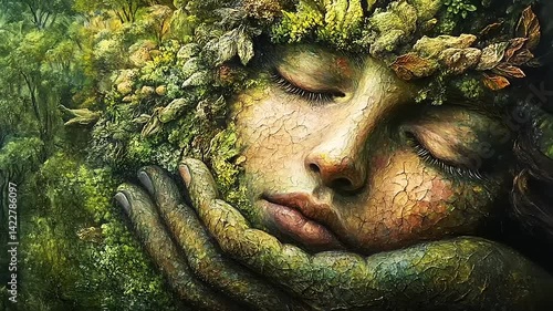 Surreal Forest Dream: A Mother Nature Portrait Embracing Tranquility and Ecology
