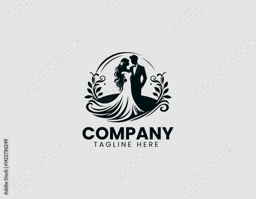 Beautiful Wedding Couple Romantic Gestures Design Logo Free Download Beautiful Wedding Couple Romantic Gestures Design Logo - GFXLoad