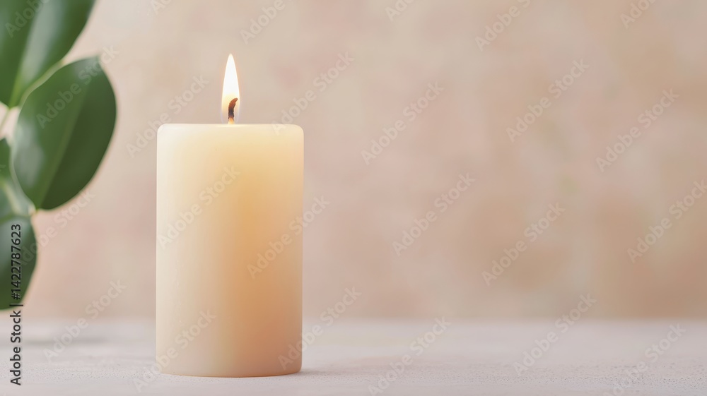 Romantic minimalist candlelight image with a blurred background for serene atmosphere. Romantic minimalist candlelight image with a blurred background for serene atmosphere.